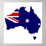 Australia Flag Map full size Poster
