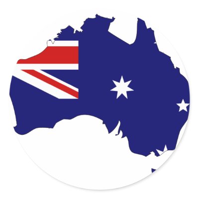 Australia flag map sticker by FlagStore