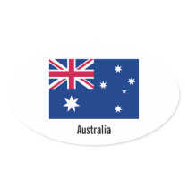 Australia flag oval stickers