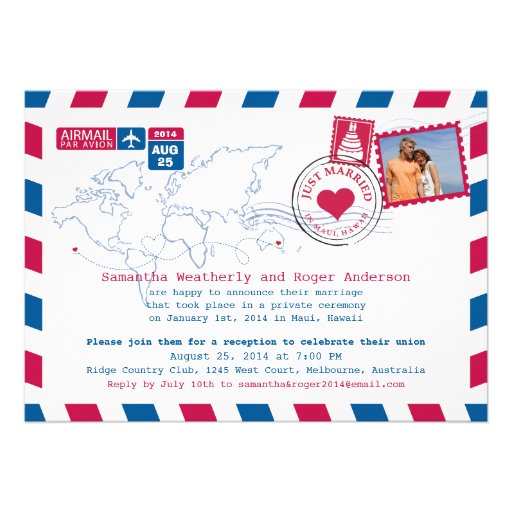 Australia/Hawaii Air Mail Post Reception Custom Announcement