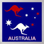 Australia Kangaroo and Southern Cross design Print