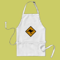 Australia Kangaroo Crossing Sign aprons