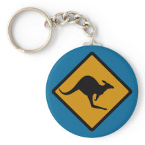Australia Kangaroo Crossing Sign Key Chain