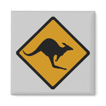 Australia Kangaroo Crossing Sign Magnet