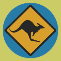 Australia Kangaroo Crossing Sign stickers