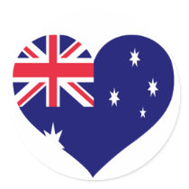 Australia Love Round Sticker
