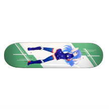 Australia Manga girl dressed in Flag - Australian Skate Board Decks