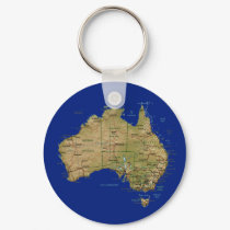 Australia Map Keychain