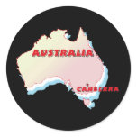 Australia Map Round Stickers