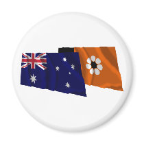 Australia & Northern Territory Waving Flags magnets by Vexillophile Australia & Northern Territory Waving Flags magnets