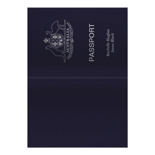 Australia Passport (rendered) Wedding Invitation