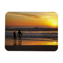 Australia, Queensland, Gold Coast, Surfers at Rectangular Magnets