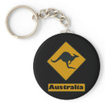 Australia Road Sign - Kangaroo Crossing Keychains