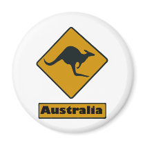Australia Road Sign - Kangaroo Crossing Magnets
