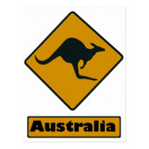 Australia Road Sign - Kangaroo Crossing postcards