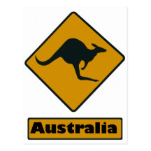 Australia Road Sign - Kangaroo Crossing Postcards