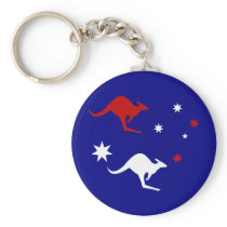 Australia roo and Cross Key Ring Keychain