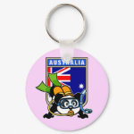 This cute panda loves to go scuba diving in Australia! The Great Barrier Reef has such beautiful coral reefs and marine life! Panda wears double tanks, a scuba mask & reg, and green fins. What a cutie! A great gift for any scuba diver who loves to go to Australia.