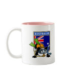 This cute panda loves to go scuba diving in Australia! The Great Barrier Reef has such beautiful coral reefs and marine life! Panda wears double tanks, a scuba mask & reg, and green fins. What a cutie! A great gift for any scuba diver who loves to go to Australia.
