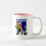 This cute panda loves to go scuba diving in Australia! The Great Barrier Reef has such beautiful coral reefs and marine life! Panda wears double tanks, a scuba mask & reg, and green fins. What a cutie! A great gift for any scuba diver who loves to go to Australia.