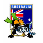 This cute panda loves to go scuba diving in Australia! The Great Barrier Reef has such beautiful coral reefs and marine life! Panda wears double tanks, a scuba mask & reg, and green fins. What a cutie! A great gift for any scuba diver who loves to go to Australia.