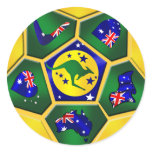 Australia Soccer Ball Panels Australia flag gear Round Stickers