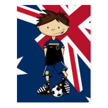 Australia Soccer Boy Postcard