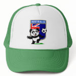 This adorable little panda is too cute! He's featured in front of a large flag from Australia and ready to play football and score some goals. This cute design is perfect for football players and soccer fans.