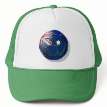 Australia Socceroos Soccer fans Oz flag Ball Mesh Hat