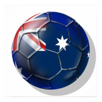Australia Socceroos Soccer fans Oz flag Ball posters