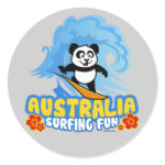 This darling panda bear is too cute! He loves to go surfing on huge waves in Australia. What a cute design for anyone who loves surfing in Australia as much as panda does.