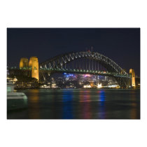 Australia, Sydney. Sydney harbor at night.