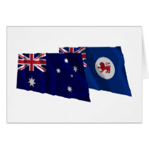 Australia & Tasmania Waving Flags cards by Vexillophile Australia & Tasmania Waving Flags cards