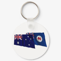 Australia & Tasmania Waving Flags keychains