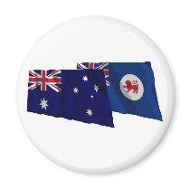 Australia & Tasmania Waving Flags magnets