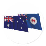 Australia & Tasmania Waving Flags Sticker