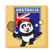 Australia Tennis Panda magnets by cuteunion Australia Tennis Panda magnets