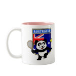 This adorable little panda loves to get out on the court and hits some balls. Panda plays in front of a large flag of Australia. This is a great design for anyone who loves to play tennis, watch tennis or just loves cute pandas.
