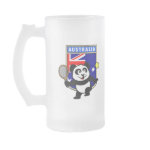 This adorable little panda loves to get out on the court and hits some balls. Panda plays in front of a large flag of Australia. This is a great design for anyone who loves to play tennis, watch tennis or just loves cute pandas.