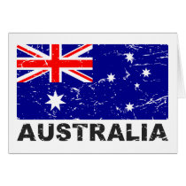 Australia Vintage Flag Card