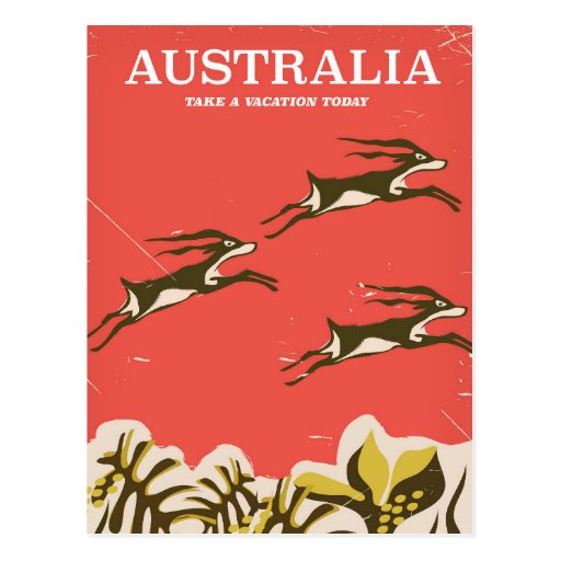 Australia vintage vacation print postcard Zazzle