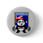 This cute bodybuilding panda loves weightlifting. He stands in front of a large flag of Australia. Look how easy he lifts that heavy barbell loaded with weight plates. This design is too cute. Great gifts here for anyone from Australia who loves weightlifting.