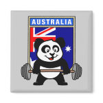 This cute bodybuilding panda loves weightlifting. He stands in front of a large flag of Australia. Look how easy he lifts that heavy barbell loaded with weight plates. This design is too cute. Great gifts here for anyone from Australia who loves weightlifting.
