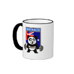 This cute bodybuilding panda loves weightlifting. He stands in front of a large flag of Australia. Look how easy he lifts that heavy barbell loaded with weight plates. This design is too cute. Great gifts here for anyone from Australia who loves weightlifting.