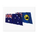 Australia & Western Australia Waving Flags postcards