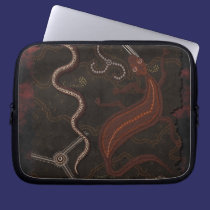 Australian Aboriginal Style Lizard & Snakes laptop sleeves