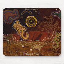 Australian Aborigines Hunting Kangaroo & Geckos Mousepad