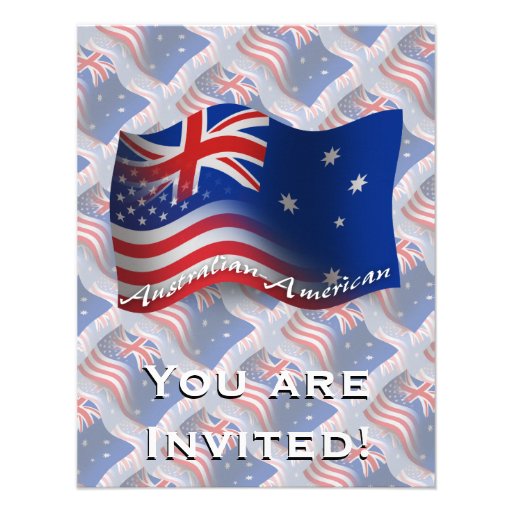 Australian-American Waving Flag Invite