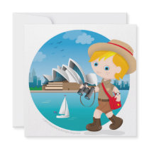 Australian boy personalized invite