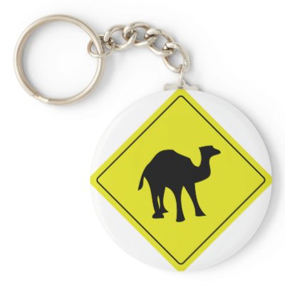 australian camel roadsign yellow key chain by Tomaniac